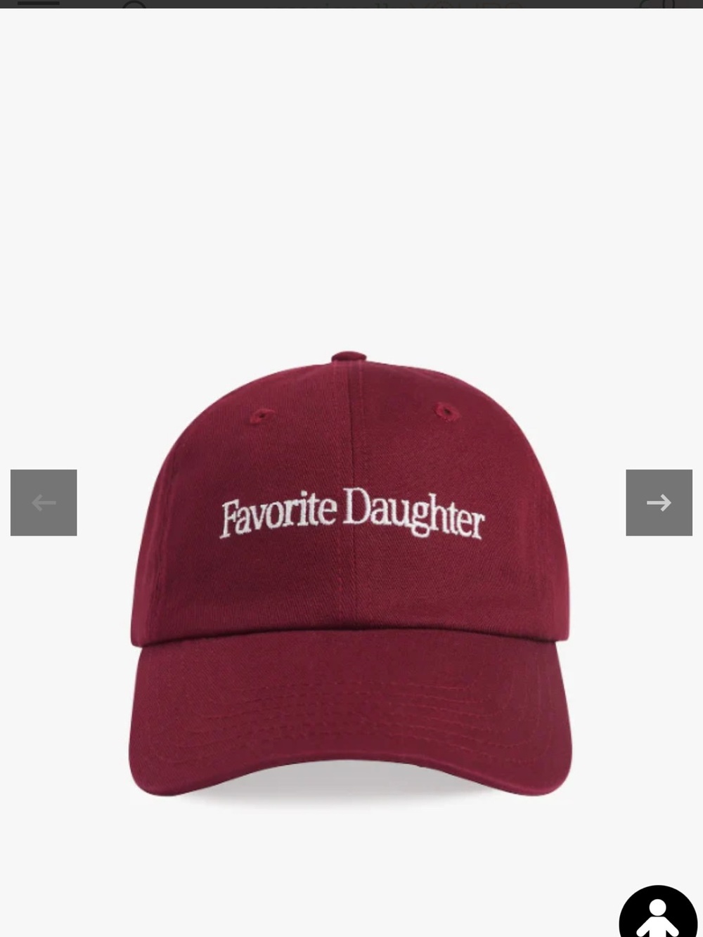 Favorite Daughter Burgundy (sangria nights) Baseball Cap with White Embroidery